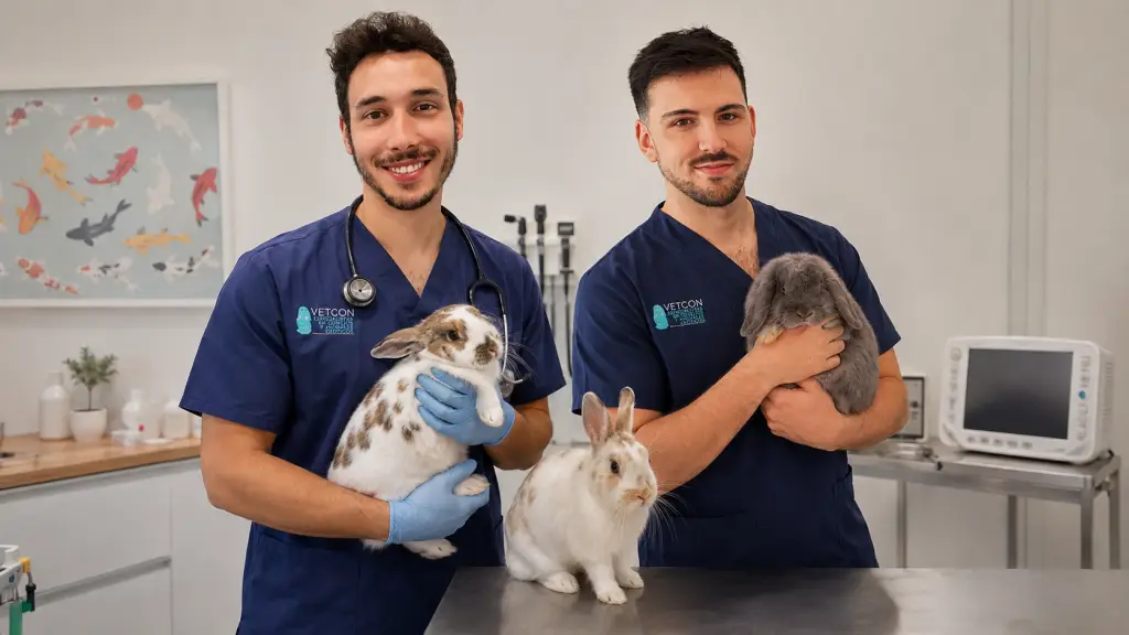 Equipo veterinario especializado en animales exóticos y conejos